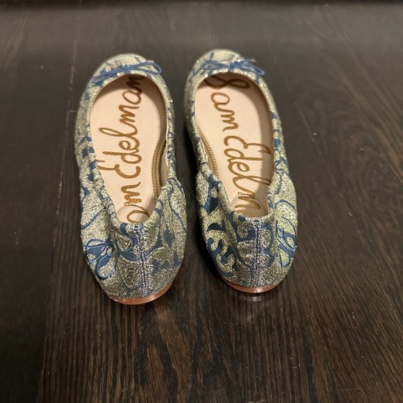 Sam Edelman Felicia Blue and Gold Multi Flats - Picture 5 of 7
